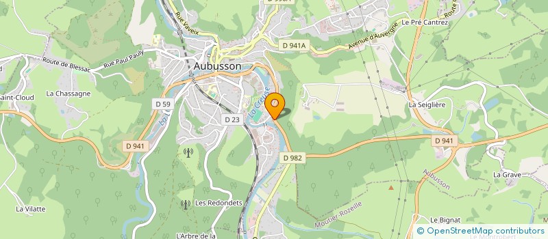 localisation de l'entreprise USIN HYDROELECTRIQUE LA CROIX BLANCHE à AUBUSSON