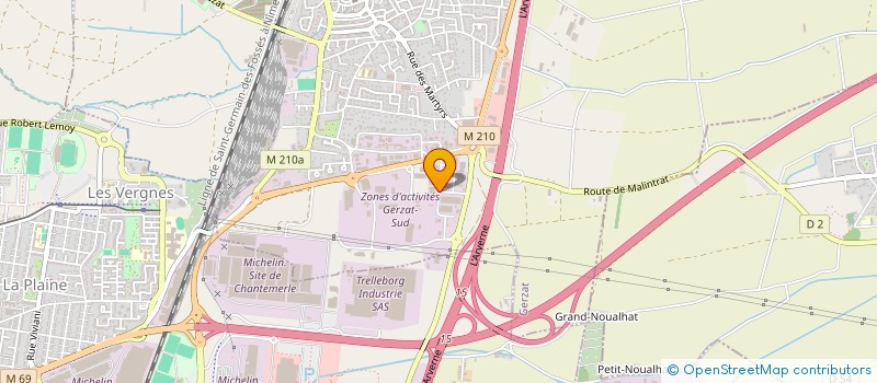 localisation de l'entreprise USINAGE MECANIQUE GENERALE PLASTIQUE à GERZAT