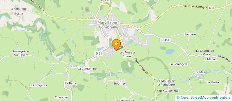 localisation de l'entreprise USIROMA à MARCILLAT-EN-COMBRAILLE
