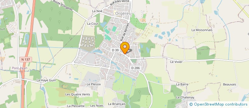localisation de l'entreprise USO FOOTBALL à ORGERES