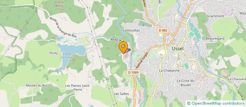 localisation de l'entreprise USSEL DISTRIBUTION  USSEL
