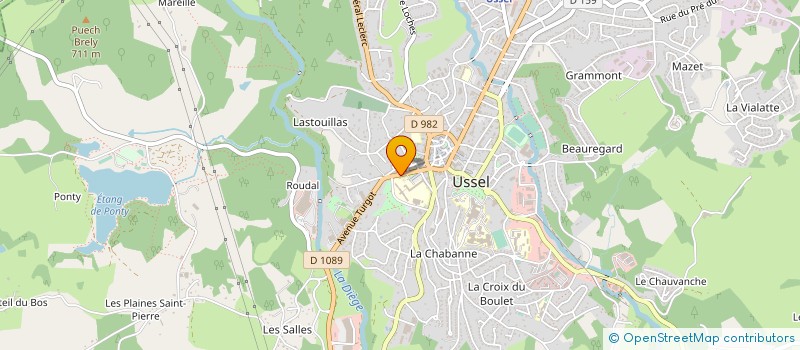 localisation de l'entreprise USSEL PNEUS SERVICES à USSEL