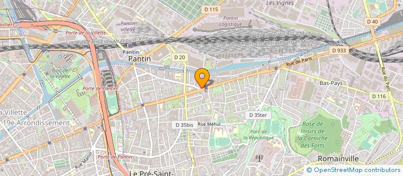 localisation de l'entreprise UVA à PANTIN