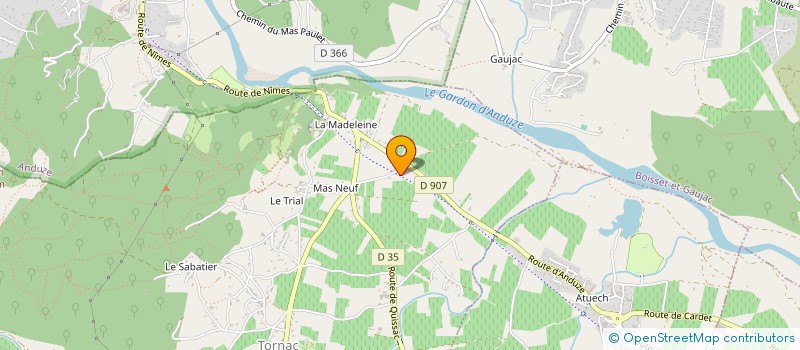 localisation de l'entreprise UZES 859  TORNAC