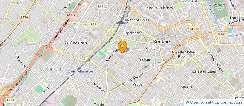 localisation de l'entreprise V 2 à ROUBAIX