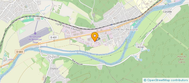 localisation de l'entreprise V.A HOLDING.  ROCHE LEZ BEAUPRE