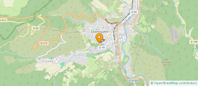 localisation de l'entreprise V.B.I  QUILLAN