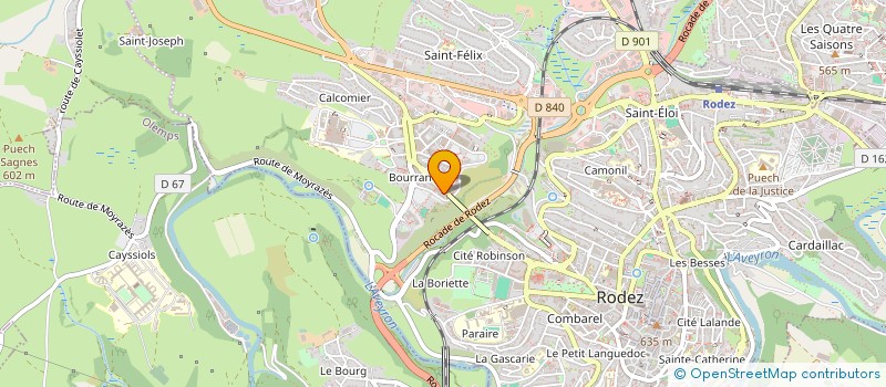 localisation de l'entreprise V.D.B. à RODEZ
