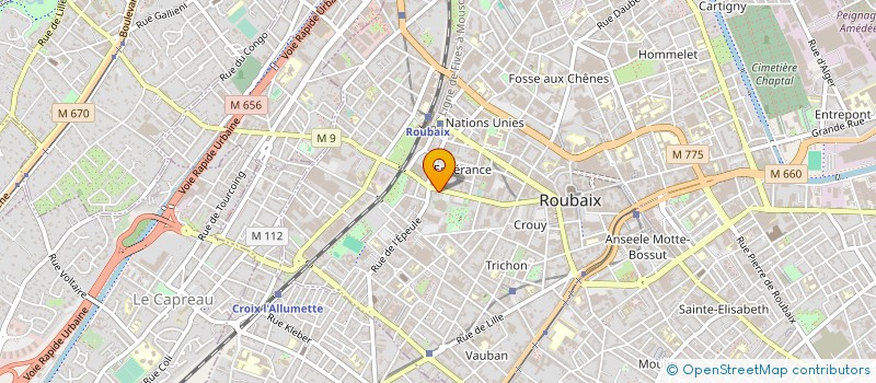 localisation de l'entreprise V.D.S.M. SA à ROUBAIX