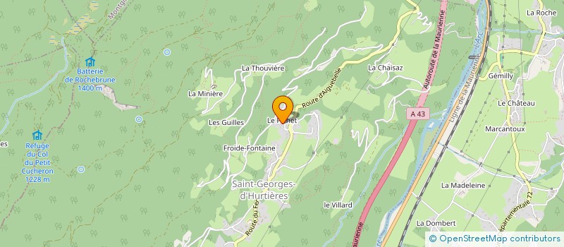 localisation de l'entreprise V.E.F. - VILLARD EXPLOITATION FORETIERE  SAINT-GEORGES-D'HURTIERES