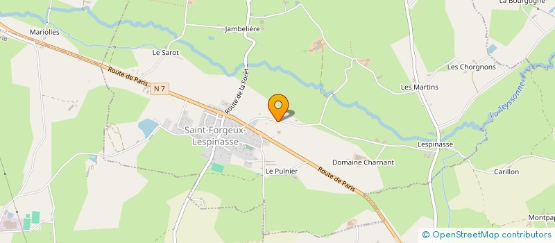 localisation de l'entreprise V F T (VERNASSIERE FRERES TRANSPORTS) à SAINT-FORGEUX-LESPINASSE