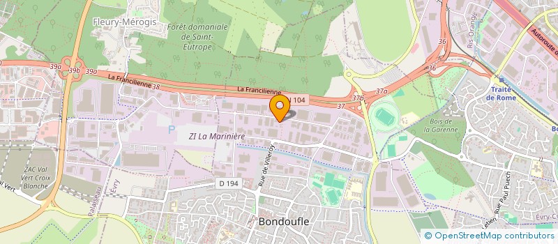 localisation de l'entreprise V G INDUSTRIES à BONDOUFLE