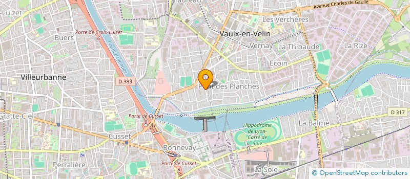 localisation de l'entreprise V.L.V.  VAULX-EN-VELIN