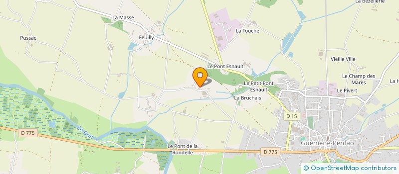 localisation de l'entreprise V.N.S.F.D  GUEMENE-PENFAO