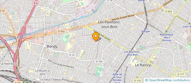 localisation de l'entreprise V.P.C.  BONDY