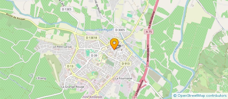 localisation de l'entreprise V.R.D.A. à PEZENAS