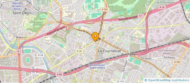 localisation de l'entreprise V.R MARBRES à LA COURNEUVE