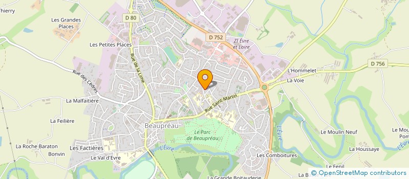 localisation de l'entreprise V.SECHET - A. COTTINEAU-LOUP - J-M POUPLIN - SAGES FEMMES  BEAUPREAU-EN-MAUGES