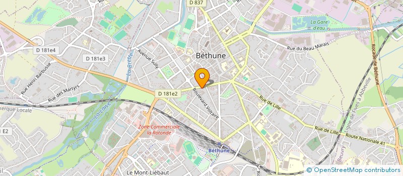 localisation de l'entreprise V.T. HOLDING à BETHUNE