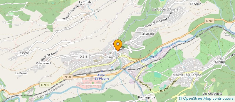 localisation de l'entreprise V TAXI-73  AIME-LA-PLAGNE