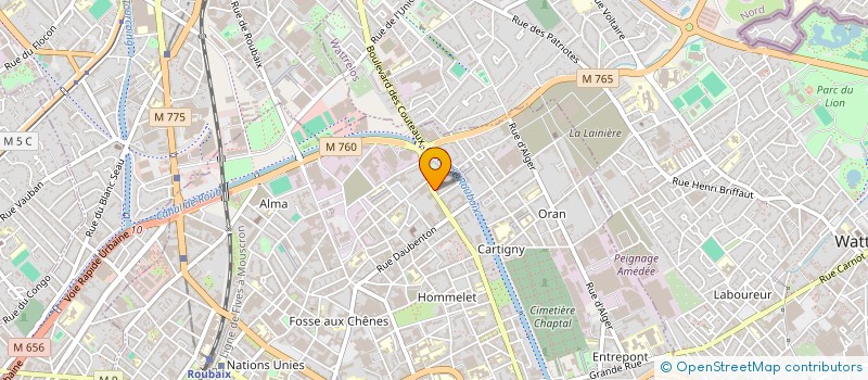 localisation de l'entreprise V.W.R.T.  ROUBAIX