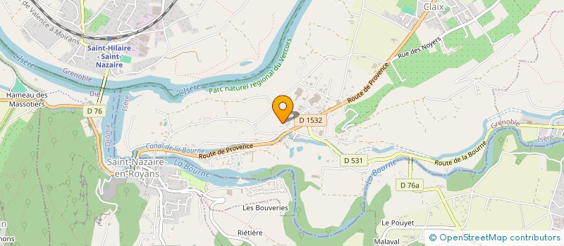 localisation de l'entreprise V2E - VERCORS EXPERTISE ENERGETIQUE  SAINT-JUST-DE-CLAIX