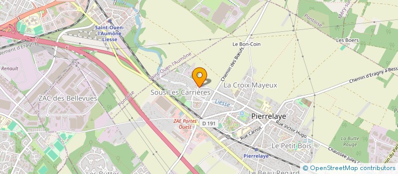 localisation de l'entreprise V6 TRANSPORT  PIERRELAYE