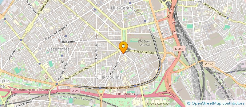 localisation de l'entreprise VACARME, ASSOCIATION DE PREVENTION ET D'EDUCATION A LA VIE RELATIONNELLE, AFFECTIVE ET SEXUELLE à LILLE