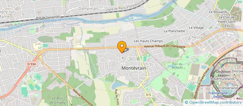 localisation de l'entreprise VAL CHAUFFAGE à MONTEVRAIN