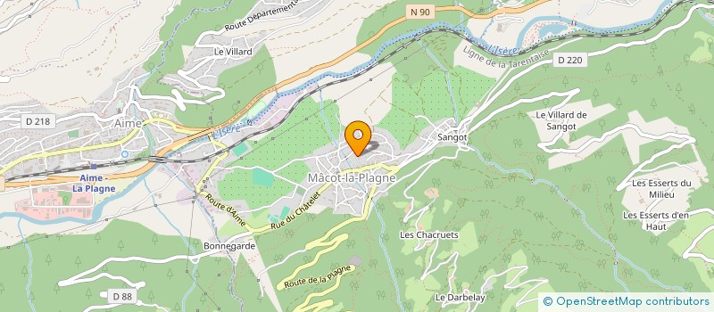 localisation de l'entreprise VAL D'ISERE PISCINES à LA PLAGNE TARENTAISE