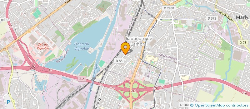 localisation de l'entreprise VAL HAINAUT AUTO à VALENCIENNES