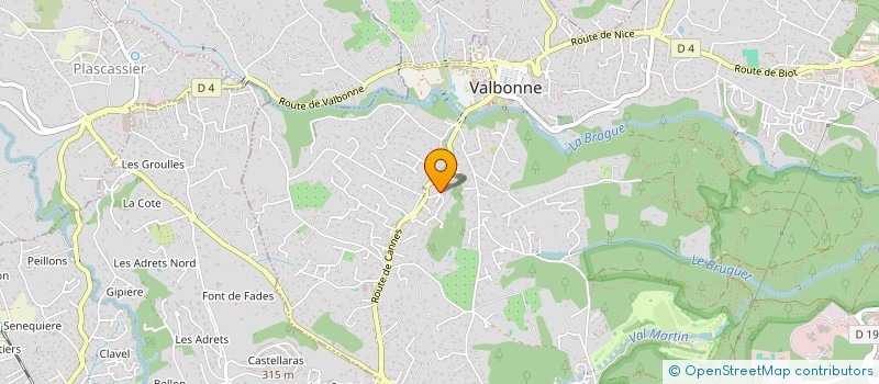 localisation de l'entreprise VALANTHIB  VALBONNE