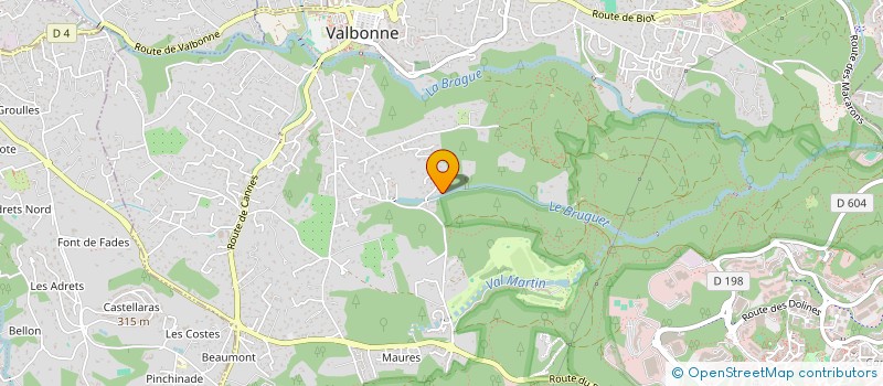 localisation de l'entreprise VALBONNE SOPHIA ALU  VALBONNE