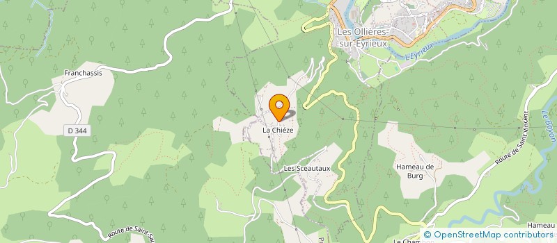 localisation de l'entreprise  VALCREATIONS à LES OLLIERES-SUR-EYRIEUX