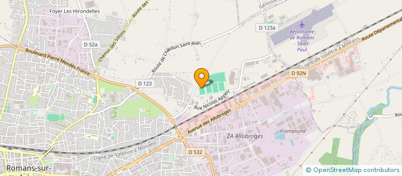 localisation de l'entreprise VALENCE ROMANS DROME RUGBY  ROMANS-SUR-ISERE