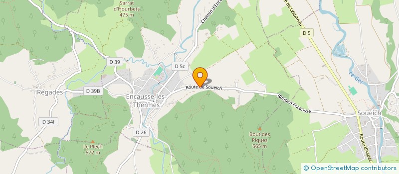 localisation de l'entreprise VALERIE MATHIEU, SPECIALISTE EN SHIATSU  ENCAUSSE-LES-THERMES