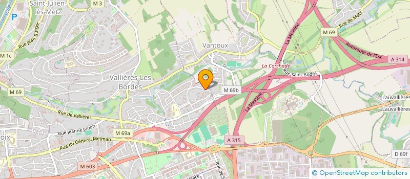 localisation de l'entreprise VALLIERES TOITURE à METZ