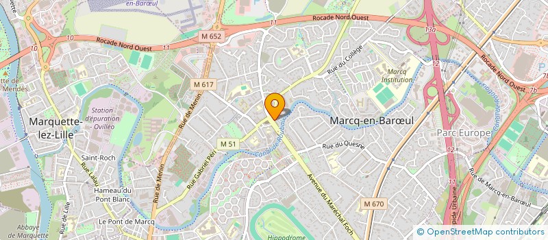 localisation de l'entreprise VALLON BONNEPIERRE à MARCQ-EN-BARŒUL
