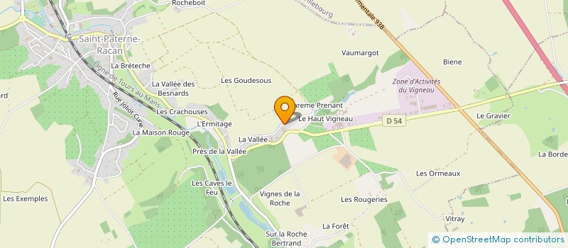 localisation de l'entreprise VALOFRUIT à SAINT-PATERNE-RACAN