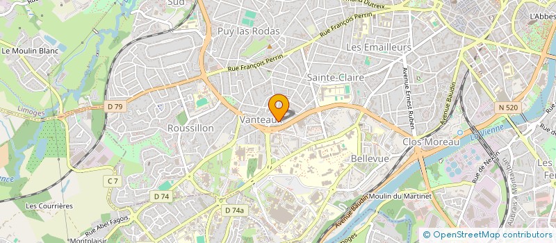 localisation de l'entreprise VANTEAUX à LIMOGES