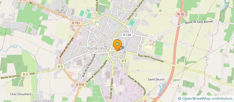 localisation de l'entreprise VEATEX SARL à BARBEZIEUX-SAINT-HILAIRE