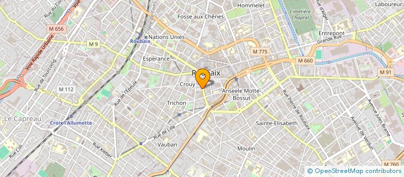 localisation de l'entreprise VEDETEX à ROUBAIX