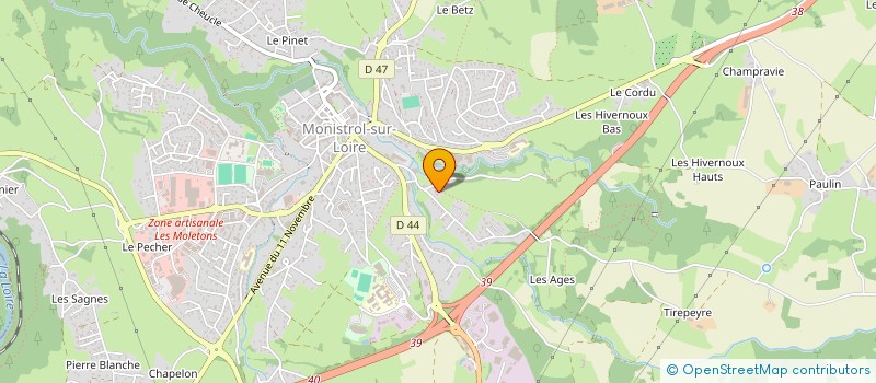 localisation de l'entreprise VELAY FOREZ ESCRIME à MONISTROL-SUR-LOIRE