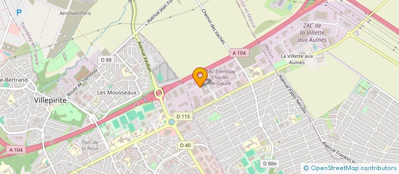 localisation de l'entreprise VELKANE à TREMBLAY-EN-FRANCE