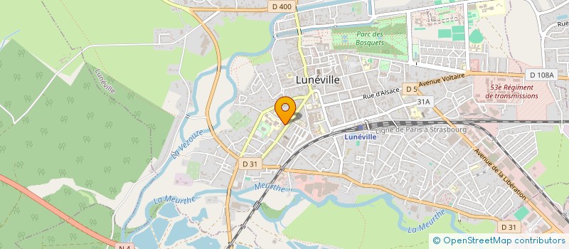 localisation de l'entreprise VELO ET MOBILITES ACTIVES DU GRAND EST  LUNEVILLE