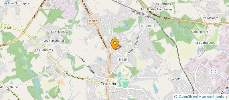 localisation de l'entreprise VELORETRO87 à COUZEIX