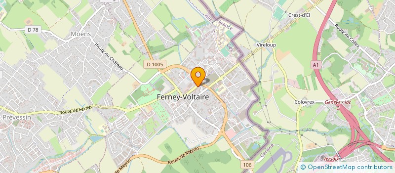 localisation de l'entreprise VELOTOPIA à FERNEY-VOLTAIRE