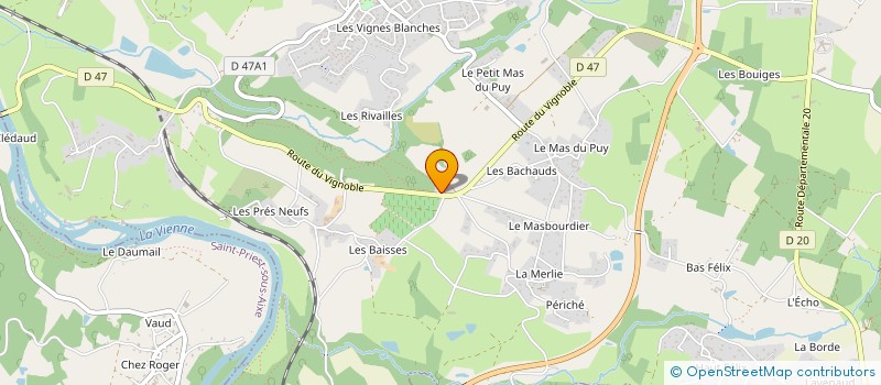 localisation de l'entreprise VENDANGES ET COMPAGNIE  VERNEUIL-SUR-VIENNE