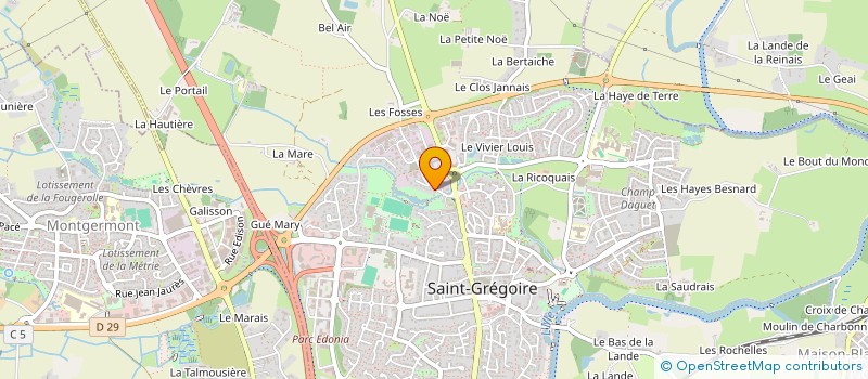 localisation de l'entreprise VENT D'OUEST SA à SAINT-GREGOIRE