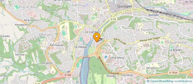 localisation de l'entreprise VERANDAH  QUIMPER